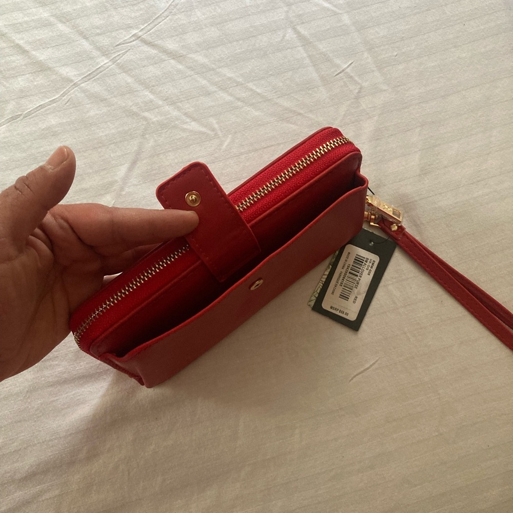 Badgley Mischka Red Studded Women's Wallet New With Tags - Picture 8 of 10